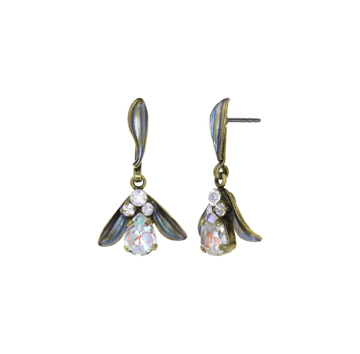 Konplott Ohrstecker baumelnd "Crystal Forest" white