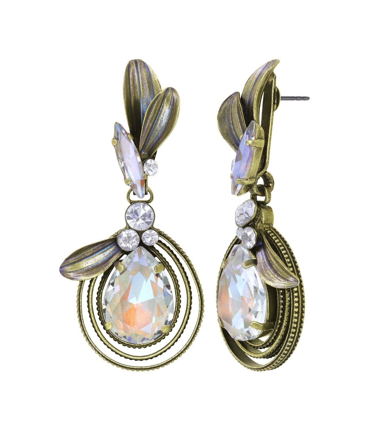 Konplott Ohrstecker baumelnd "Crystal Forest" white