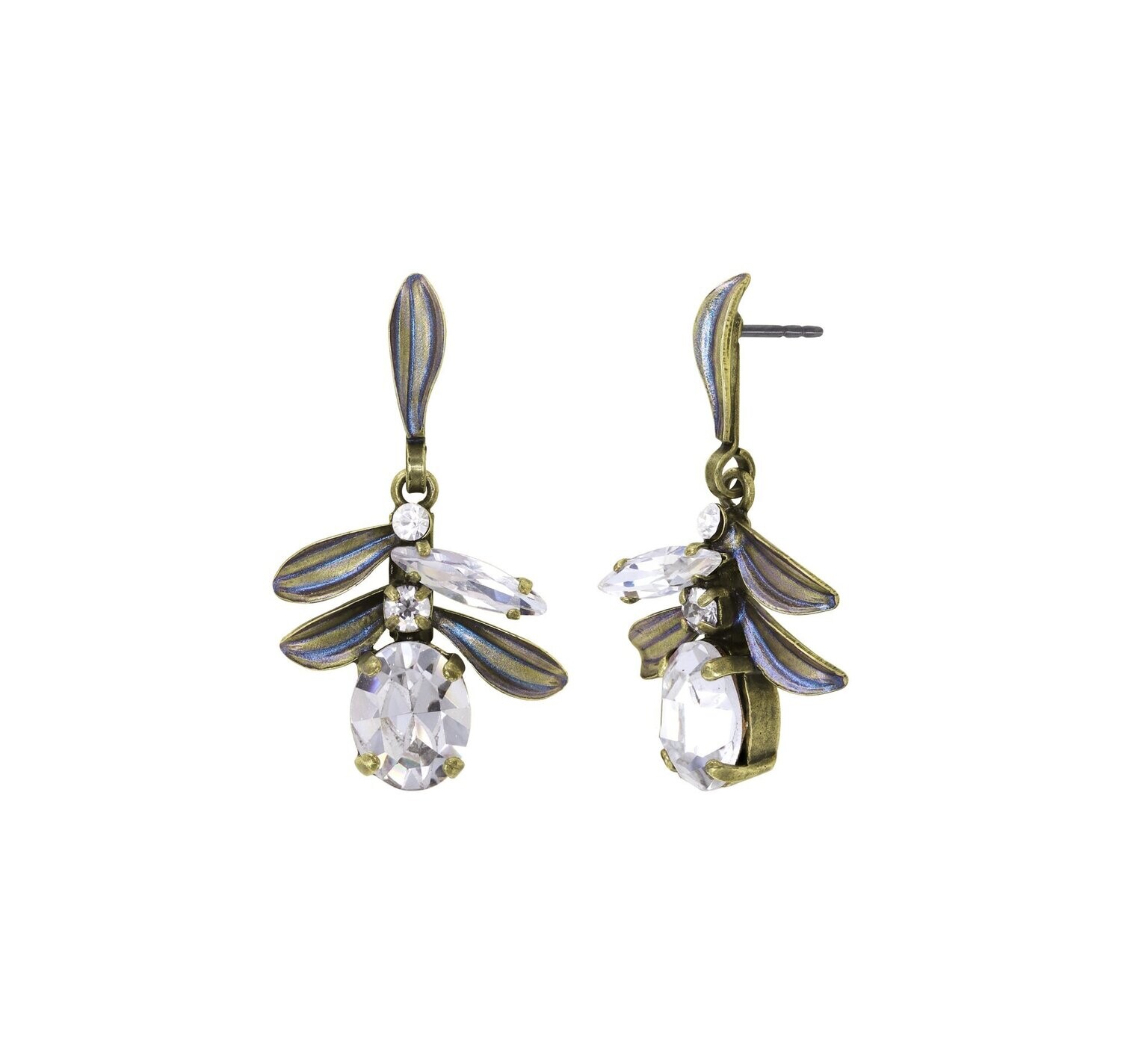 Konplott Ohrstecker baumelnd "Crystal Forest" white