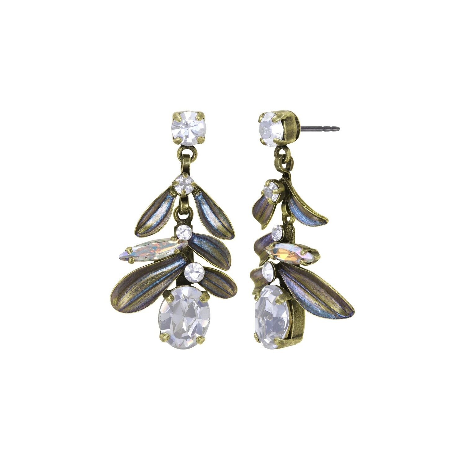 Konplott Ohrstecker baumelnd "Crystal Forest" white