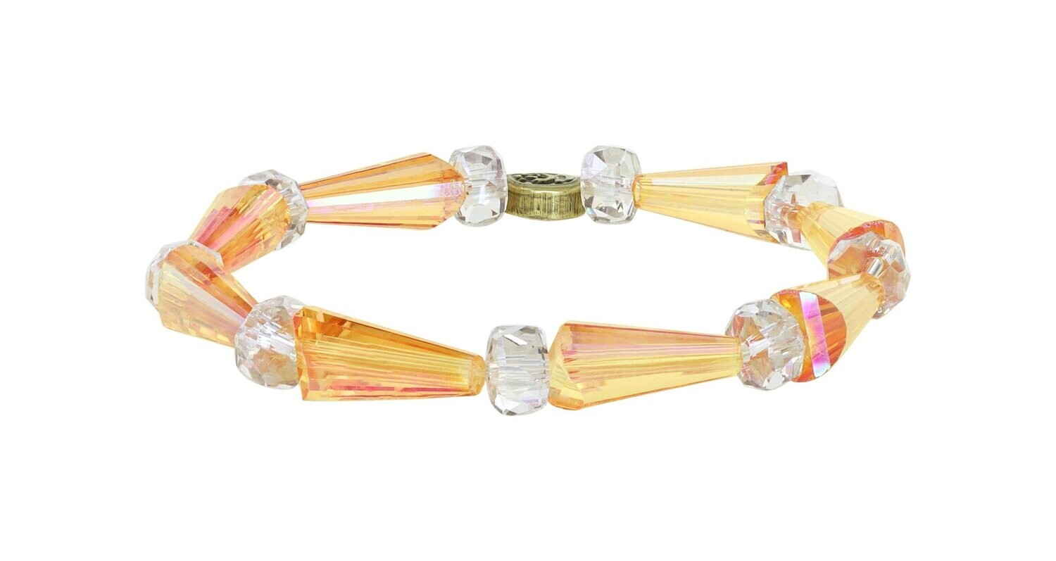 Konplott Armband elastisch "Gem Chandelier" beige/ yellow
