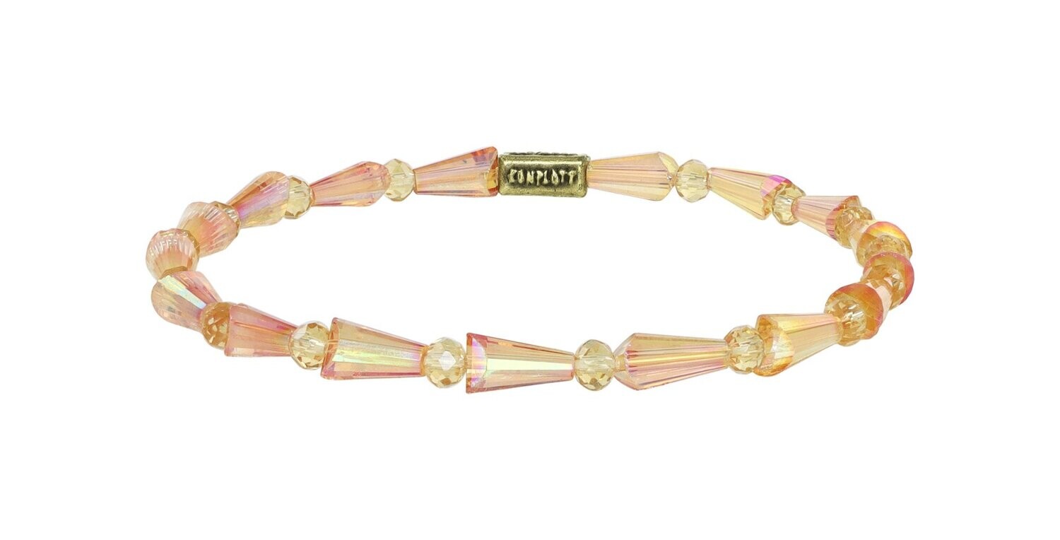 Konplott Armband elastisch "Gem Chandelier" beige/ yellow