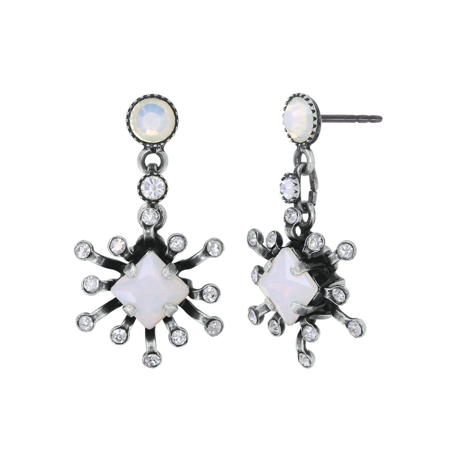Konplott Ohrstecker baumelnd "Petit Four Carre" white