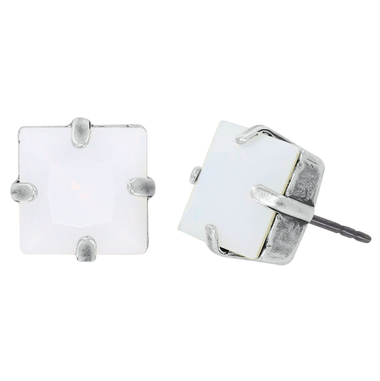 Konplott Ohrstecker "Petit Four Carre" white