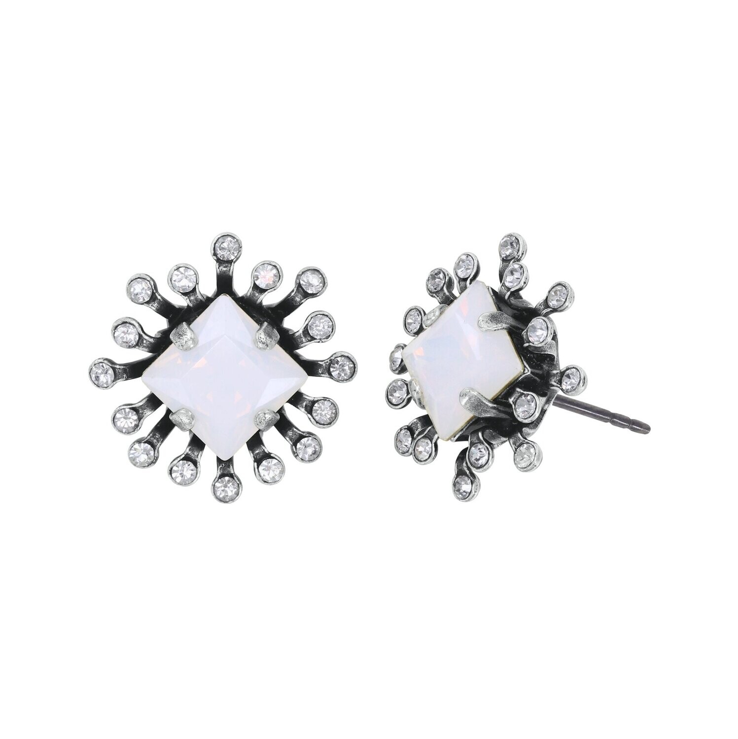 Konplott Ohrstecker "Petit Four Carre" white