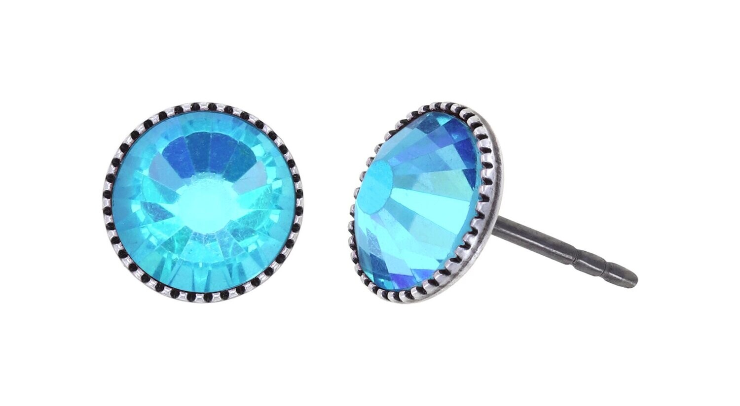 Konplott Ohrringe "Black Jack" blue aquamarine