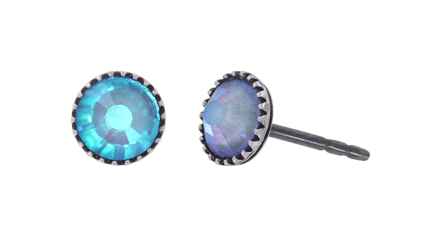 Konplott Ohrringe "Black Jack" light blue  luminous