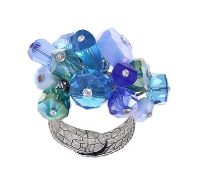 Konplott Ring "Bead Snake Jelly" blue/green