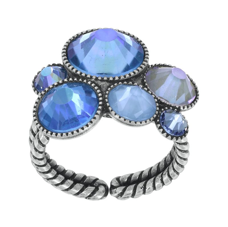 Konplott Ring  "Water Cascade Glam" light blue