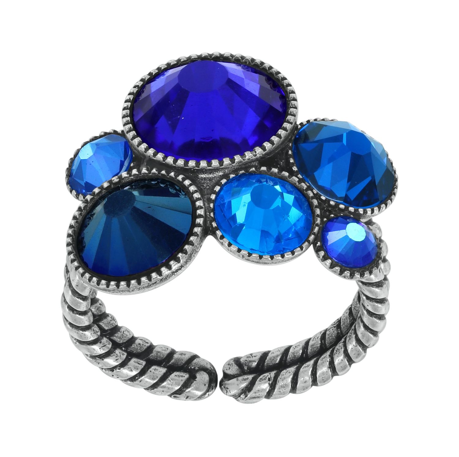 Konplott Ring    "Water Cascade Glam" dark blue