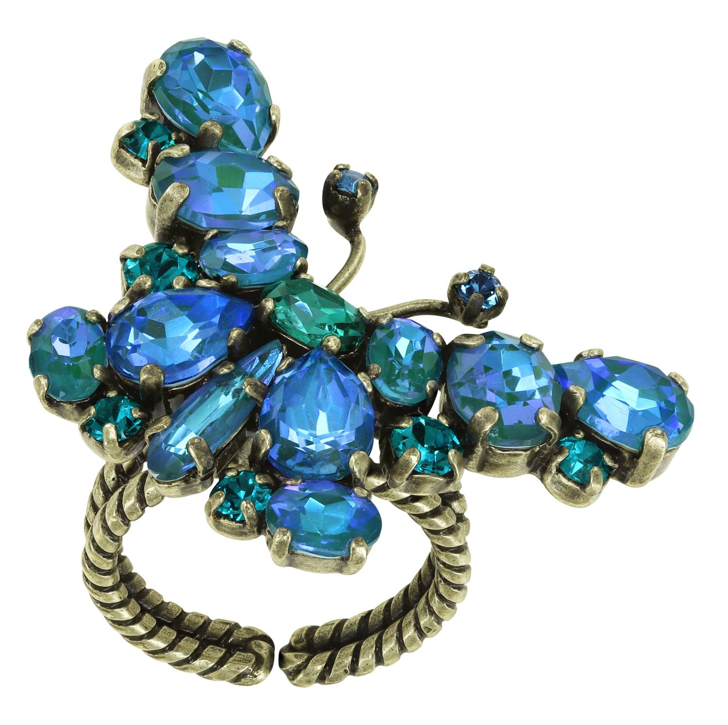 Konplott Ring "Butterfly Dance" blue