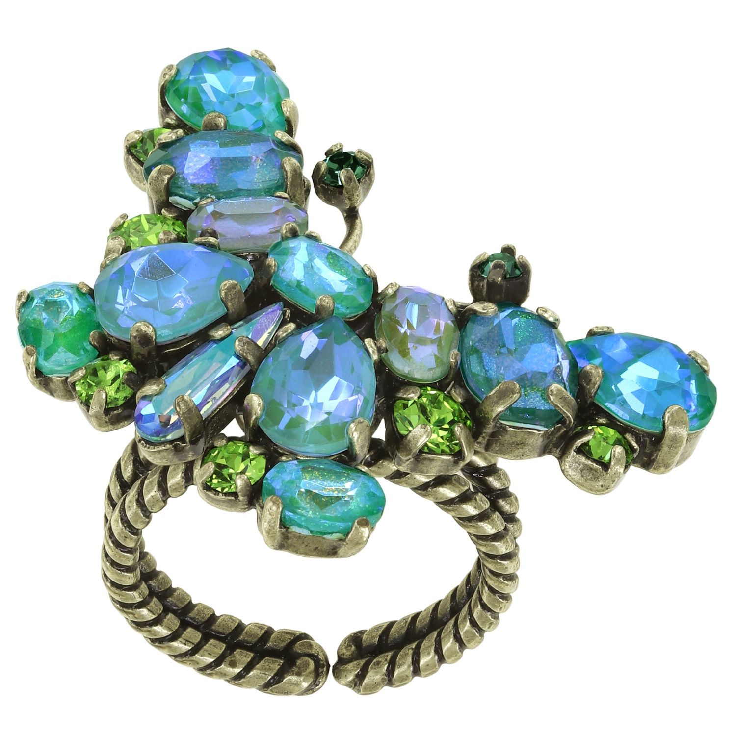 Konplott Ring "Butterfly Dance" green