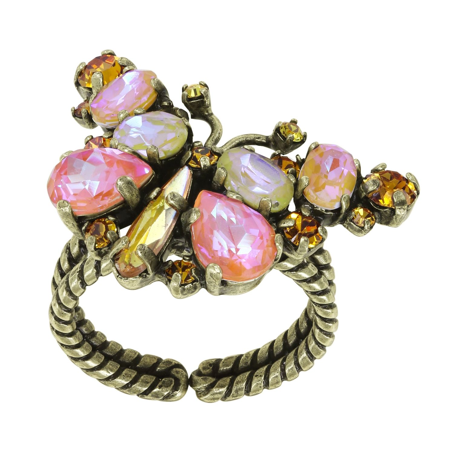 Konplott Ring "Butterfly Dance" yellow/ orange