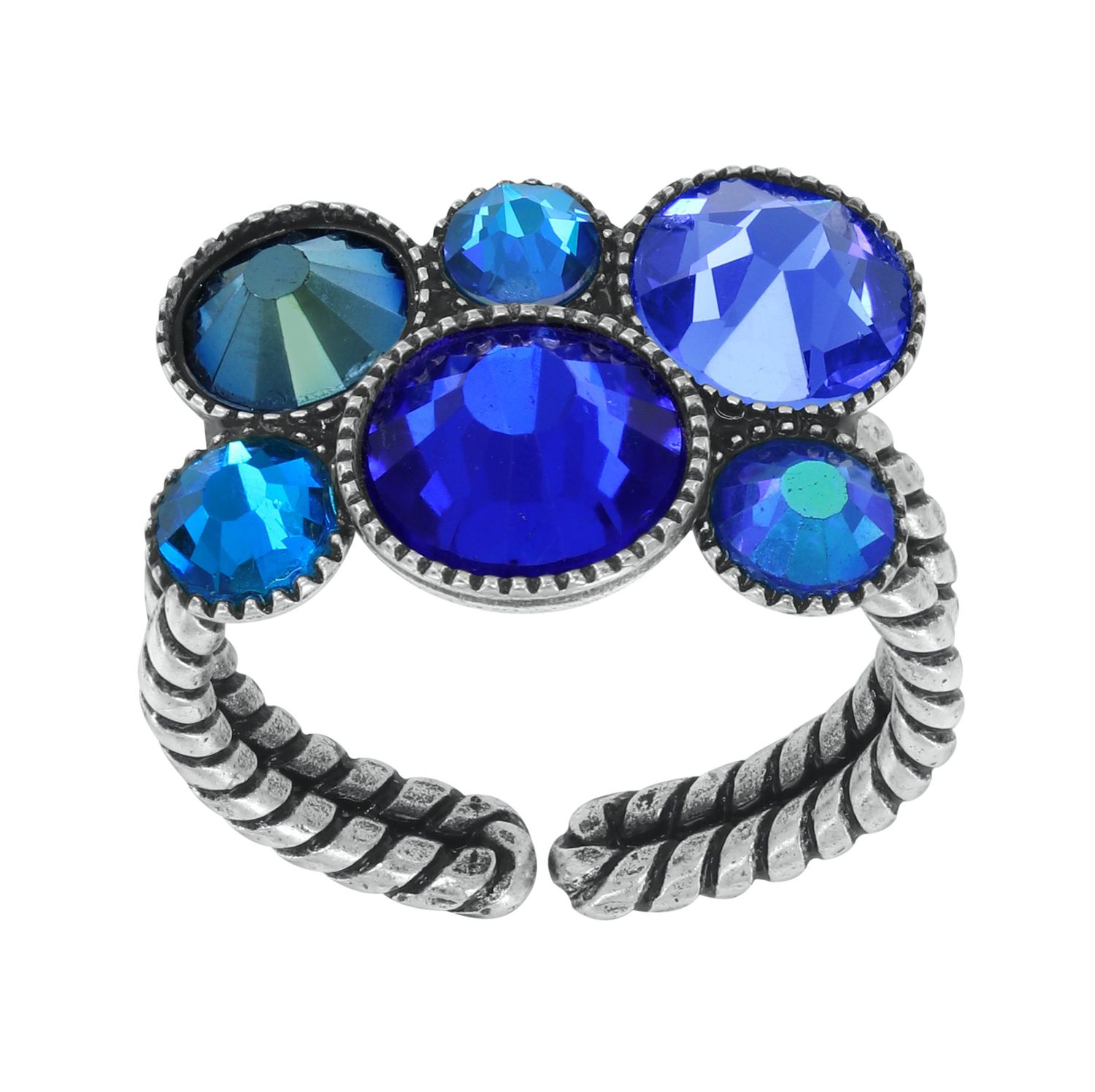 Konplott Ring  "Water Cascade Glam" dark blue