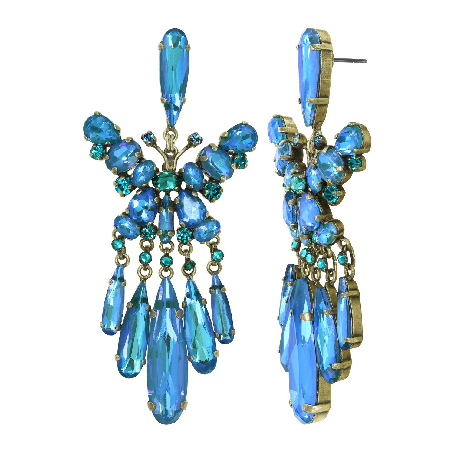 Konplott Ohrstecker baumelnd "Butterfly Dance" blue