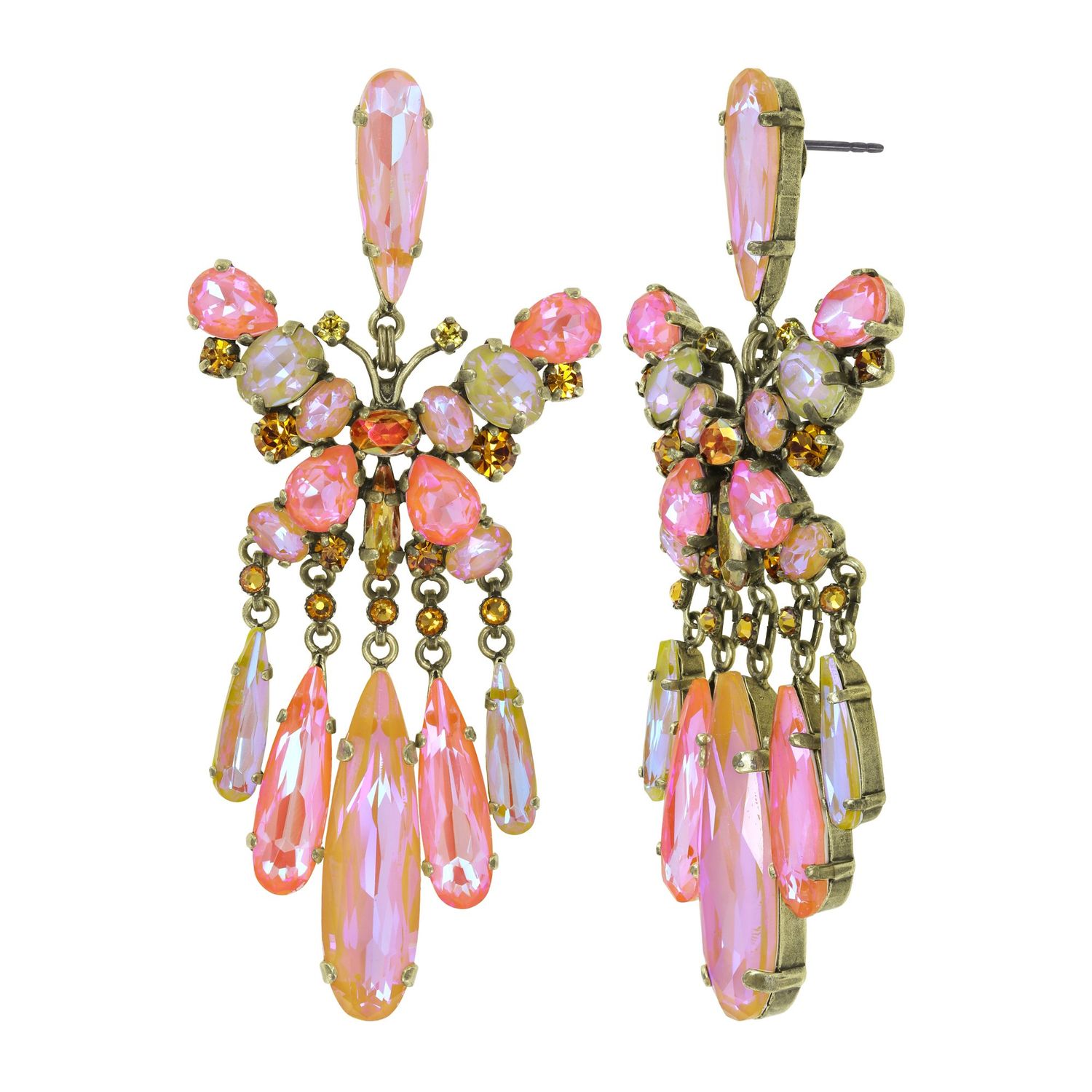 Konplott Ohrstecker baumelnd "Butterfly Dance" yellow/ orange