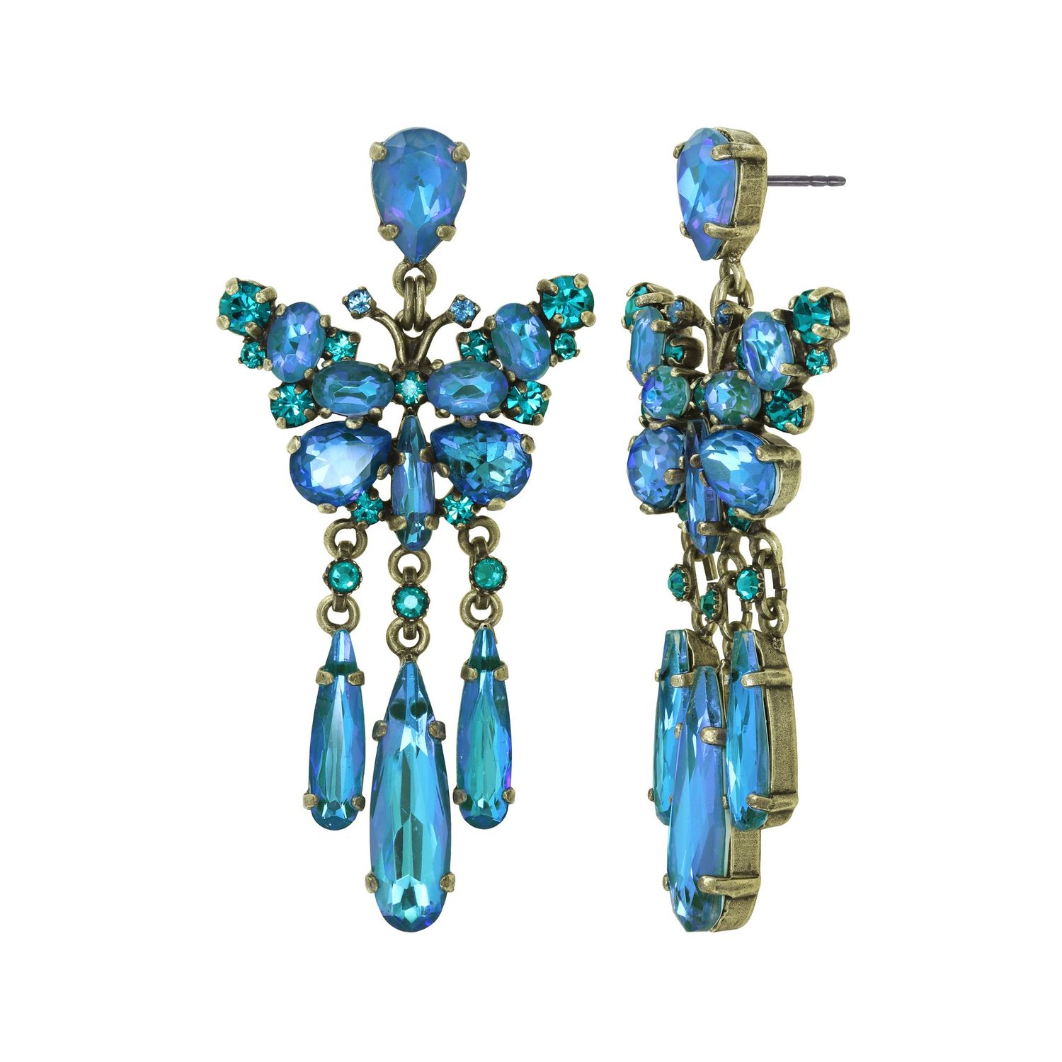 Konplott Ohrstecker baumelnd "Butterfly Dance" blue