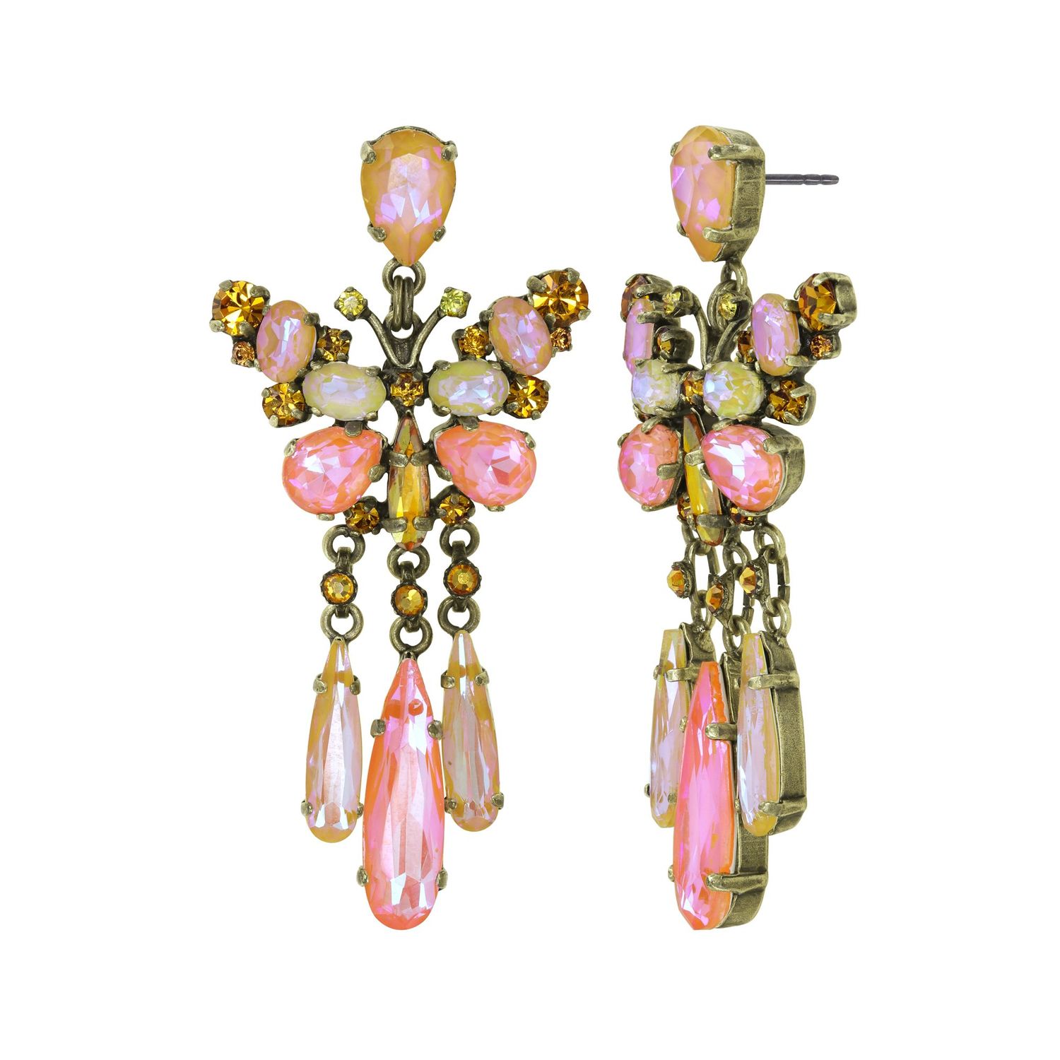 Konplott Ohrstecker baumelnd "Butterfly Dance" yellow/ orange