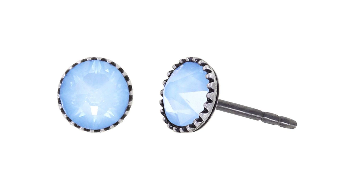 Konplott Ohrringe "Black Jack" blue crystal sky ignite