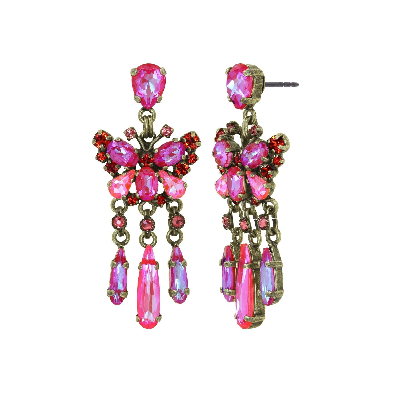 Konplott Ohrstecker baumelnd "Butterfly Dance" red