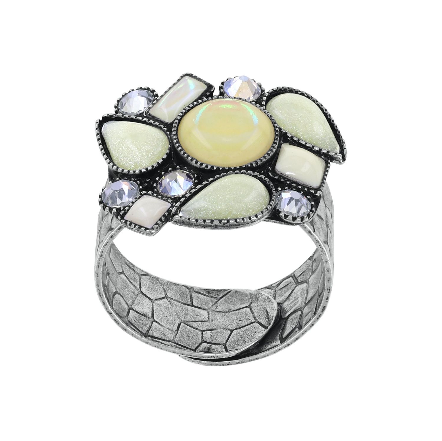 Konplott Ring "Afternoon Bling" white