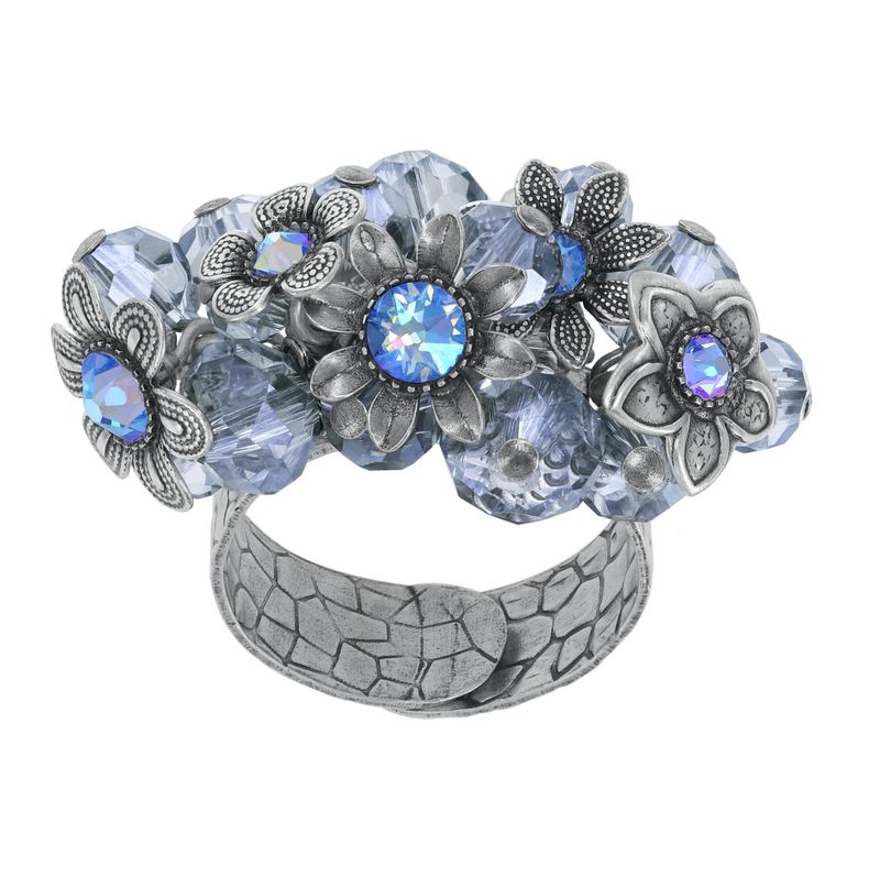 Konplott Ring "Love, Shine and Flowers" blue