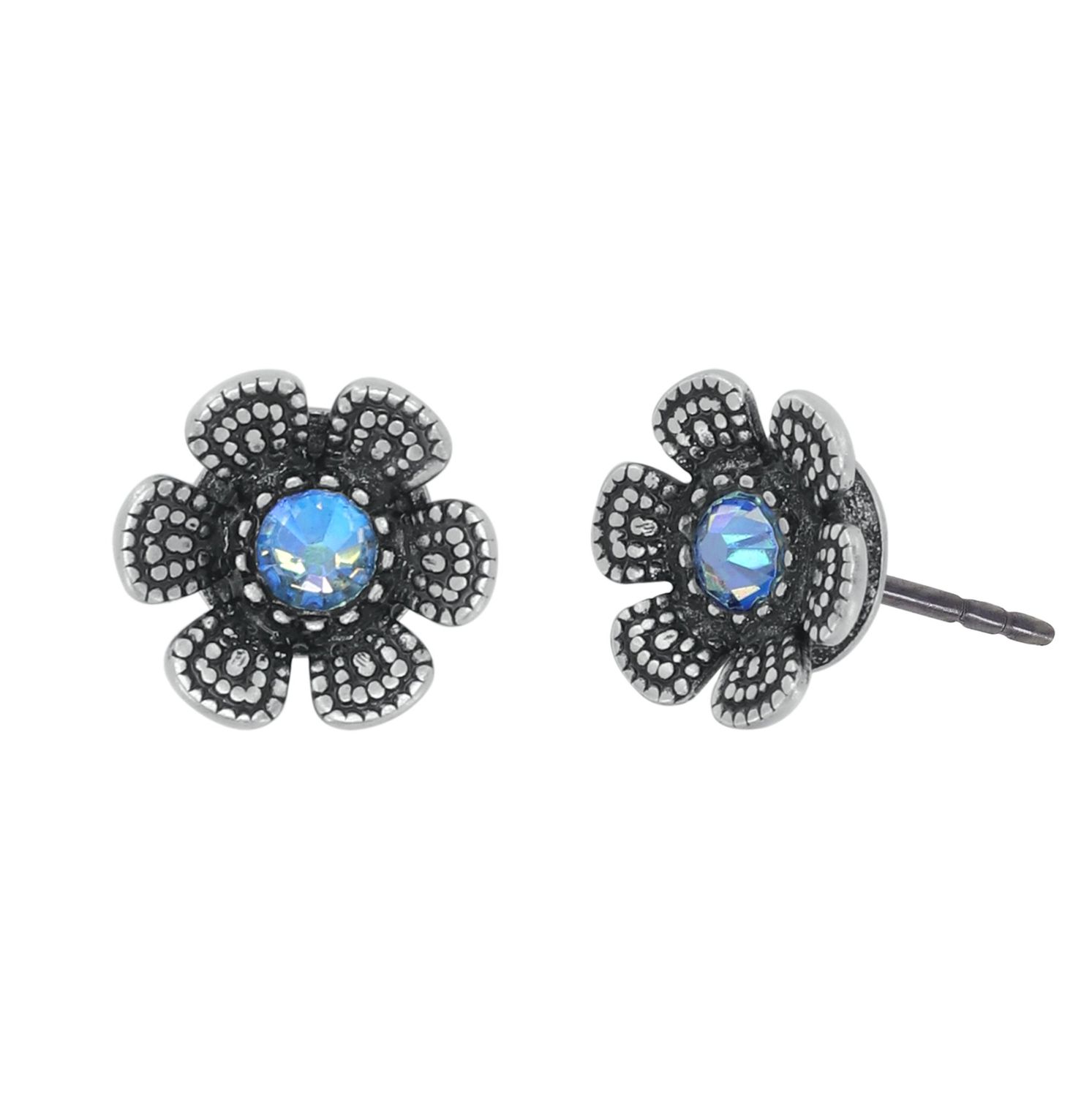 Konplott Ohrstecker "Love, Shine and Flowers" blue