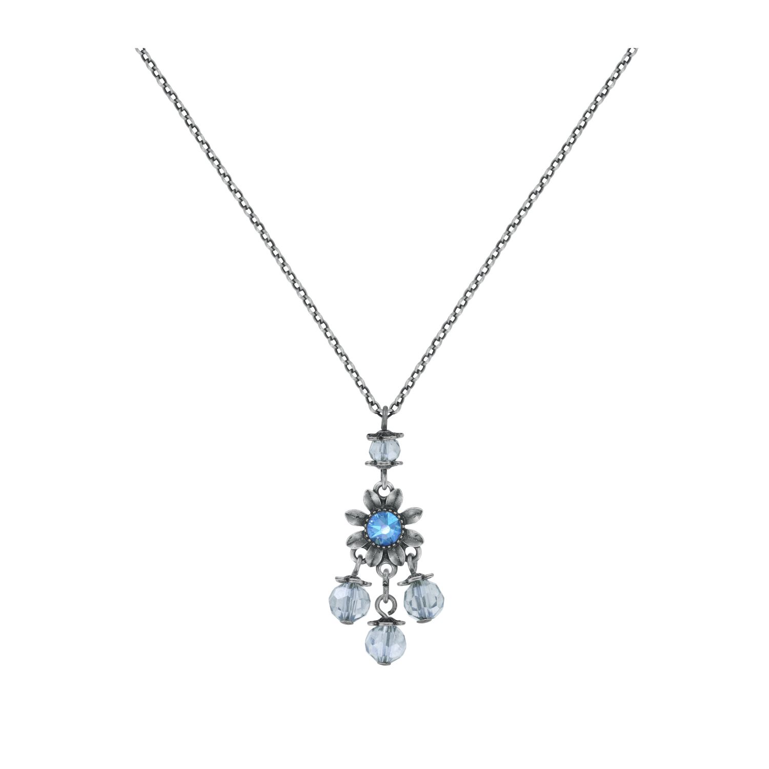 Konplott Kette mit Anhänger "Love, Shine and Flowers" blue