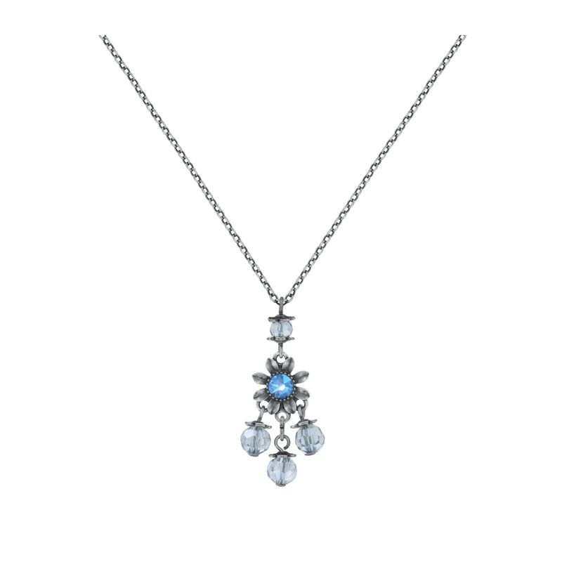 Konplott Kette mit Anhänger "Love, Shine and Flowers" blue