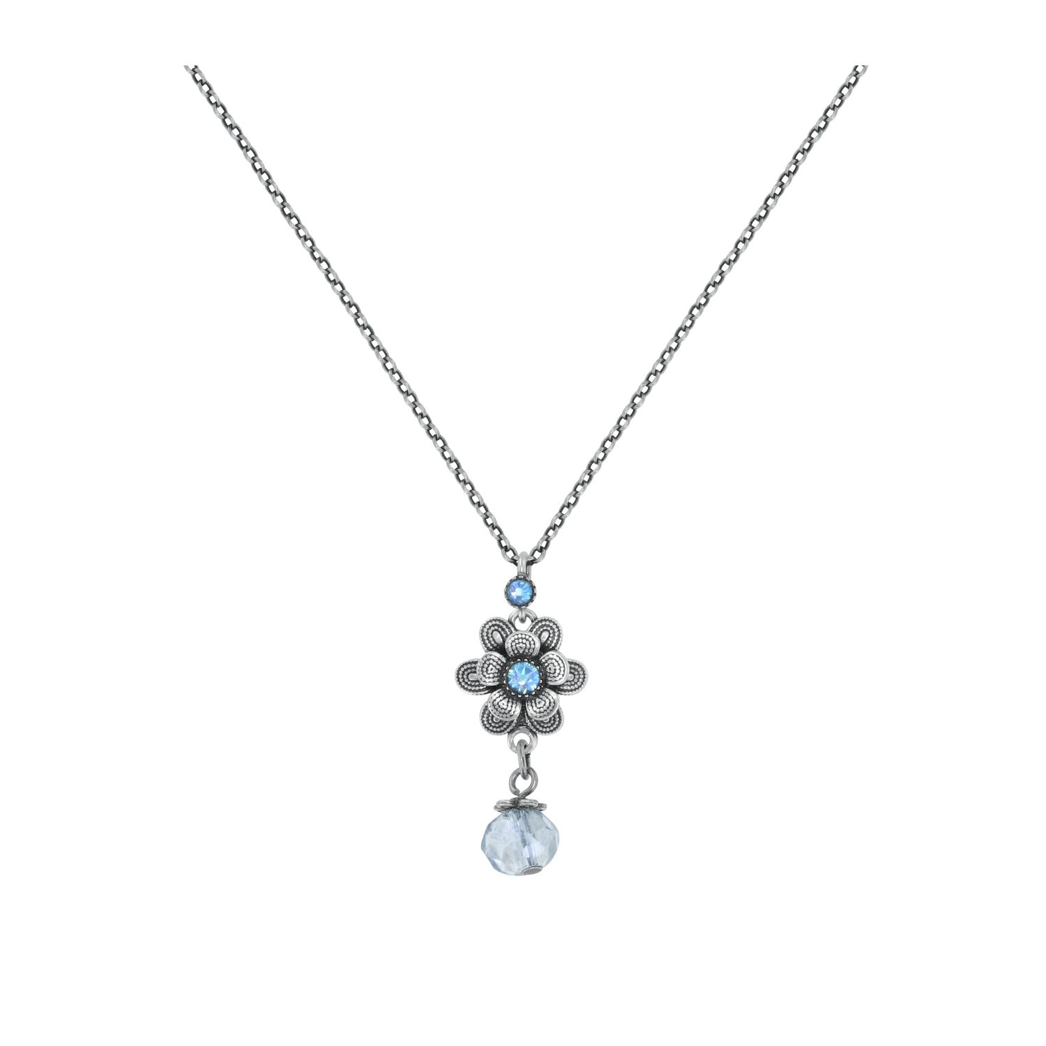Konplott Kette mit Anhänger "Love, Shine and Flowers" blue