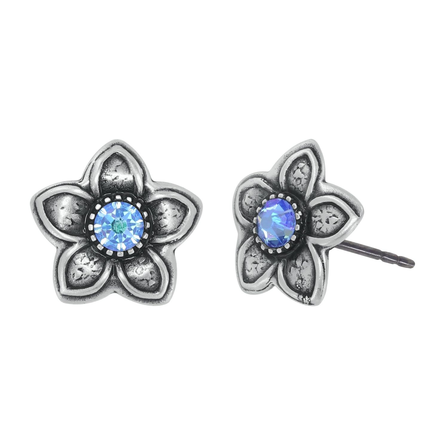 Konplott Ohrstecker "Love, Shine and Flowers" blue