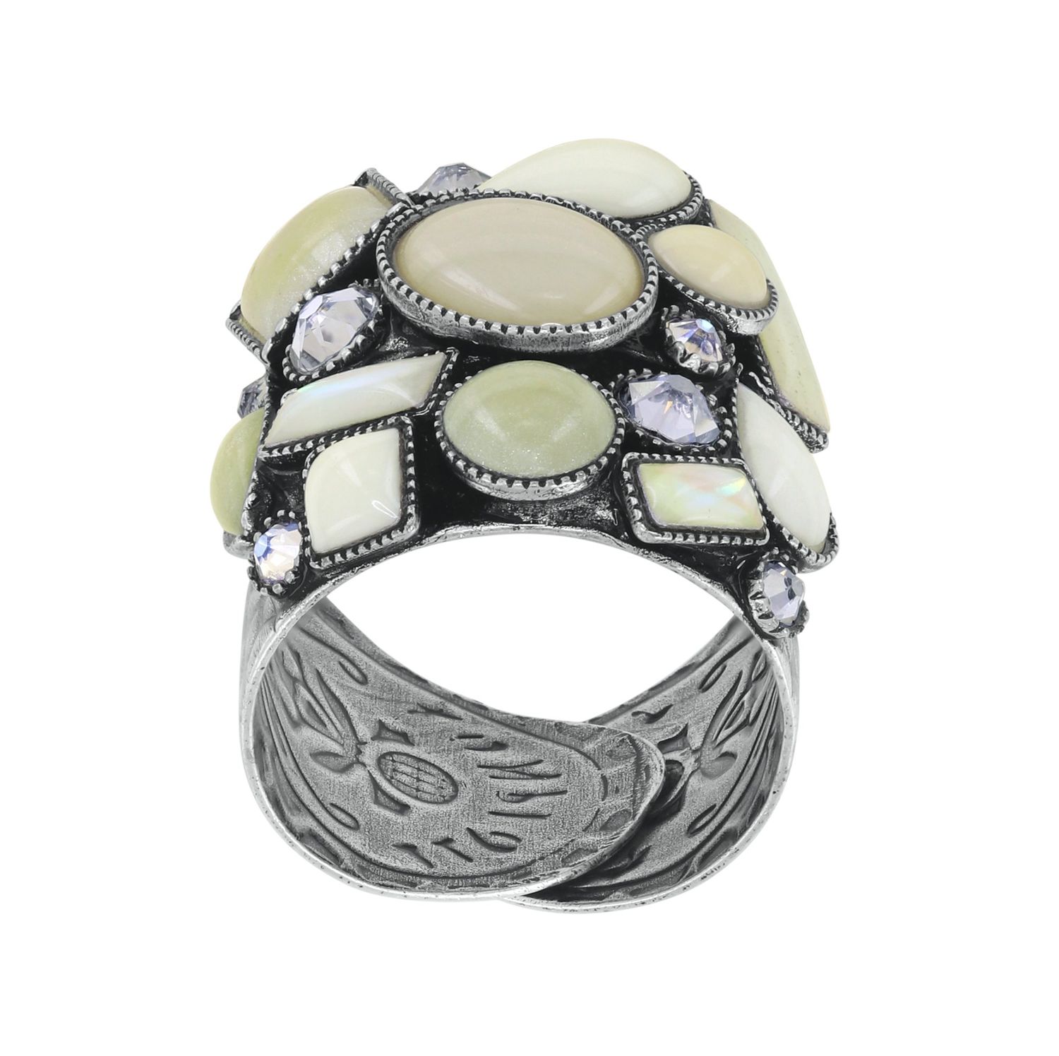Konplott Ring "Afternoon Bling" white