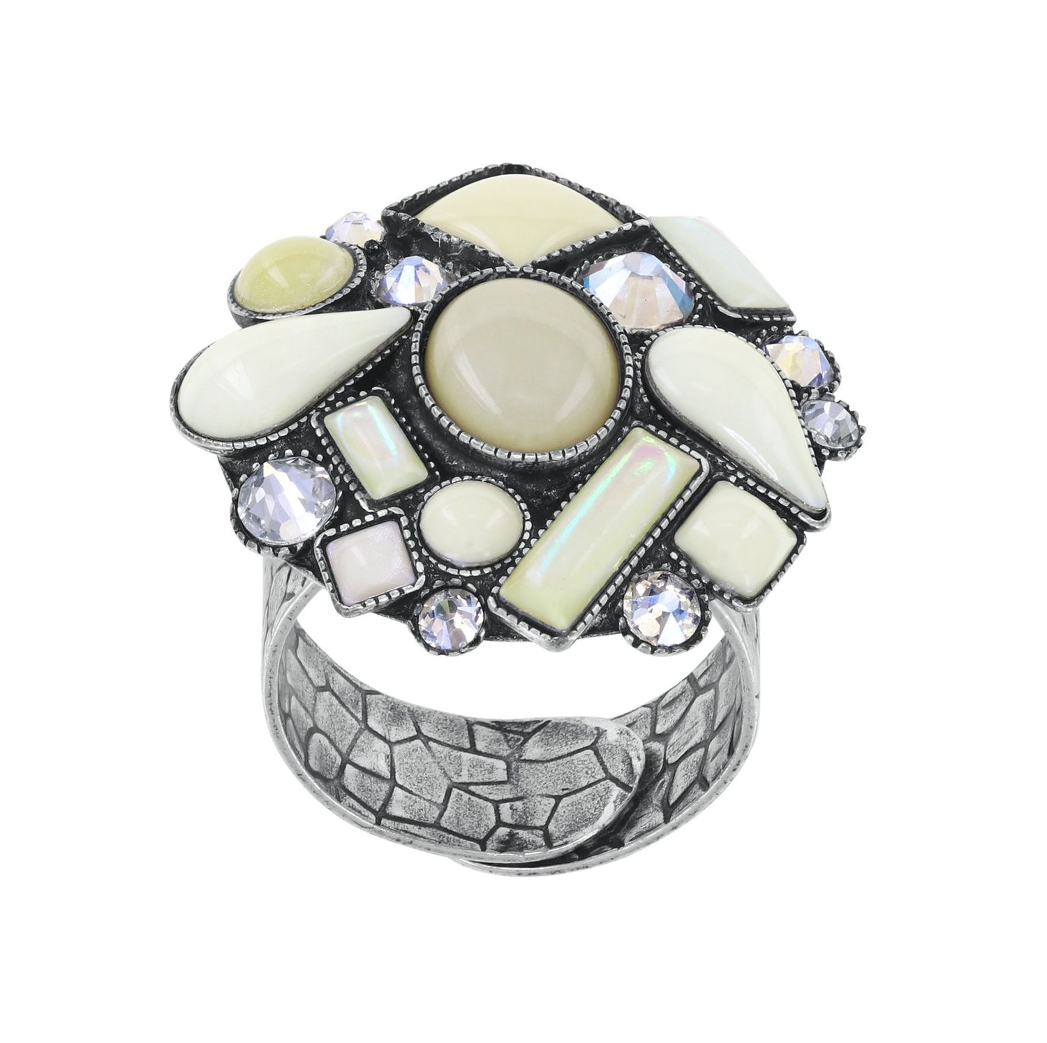 Konplott Ring "Afternoon Bling" white
