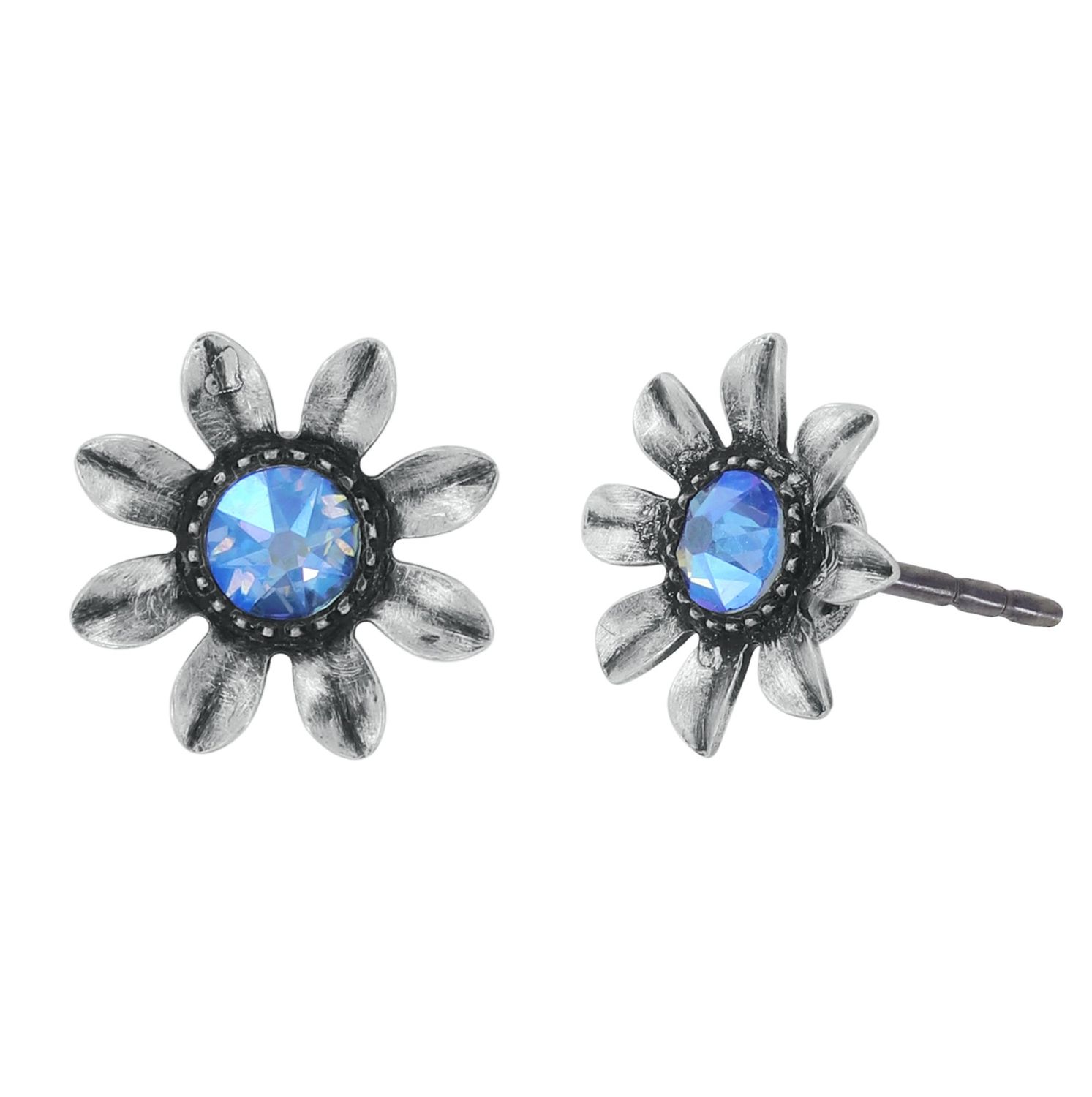 Konplott Ohrstecker "Love, Shine and Flowers" blue