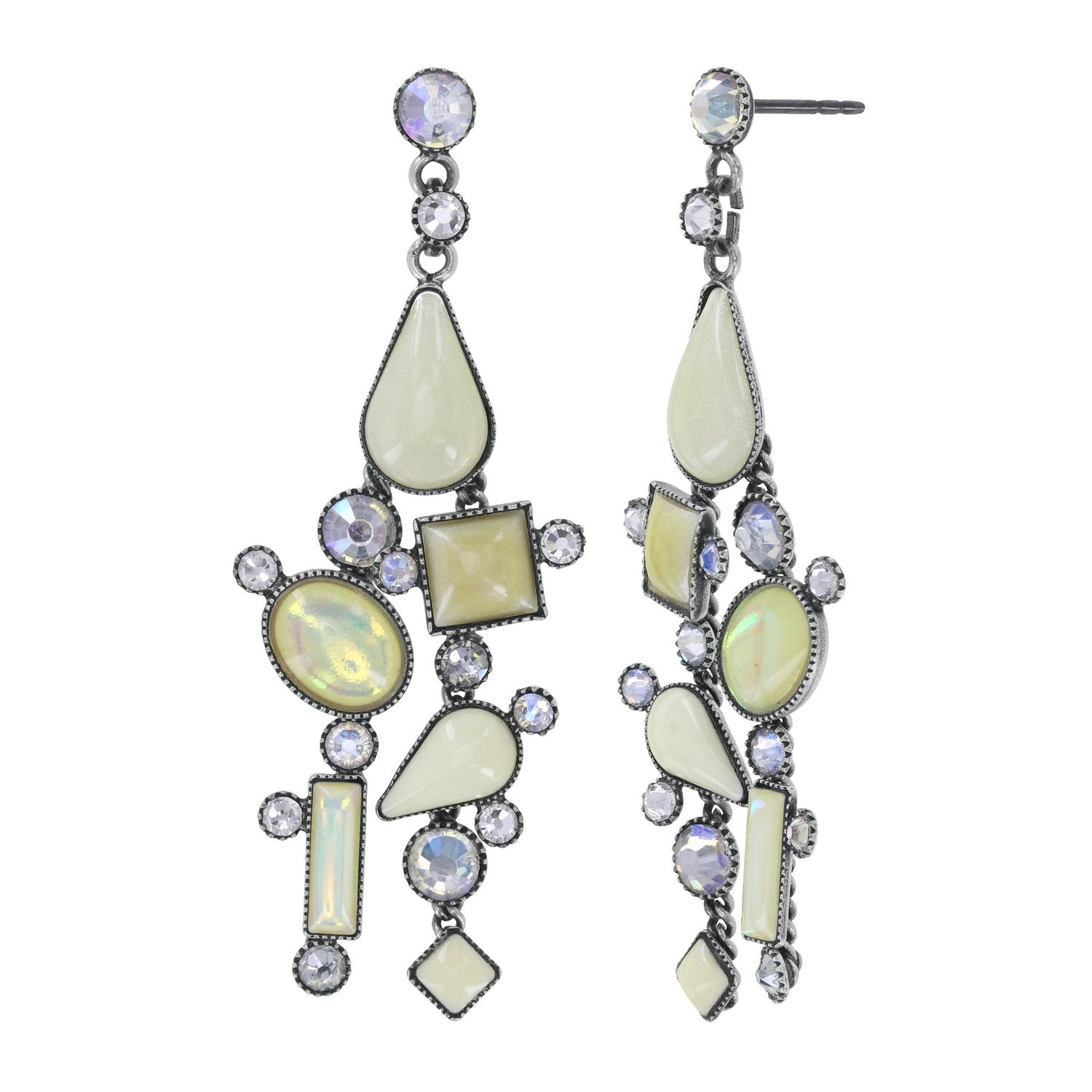 Konplott Ohrstecker baumelnd "Afternoon Bling" white
