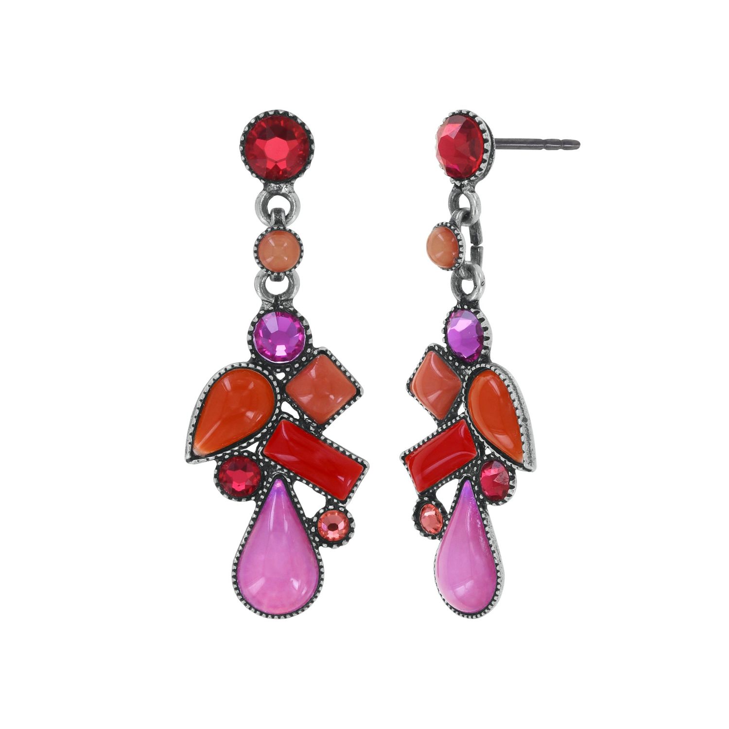 Konplott Ohrstecker baumelnd "Afternoon Bling" red