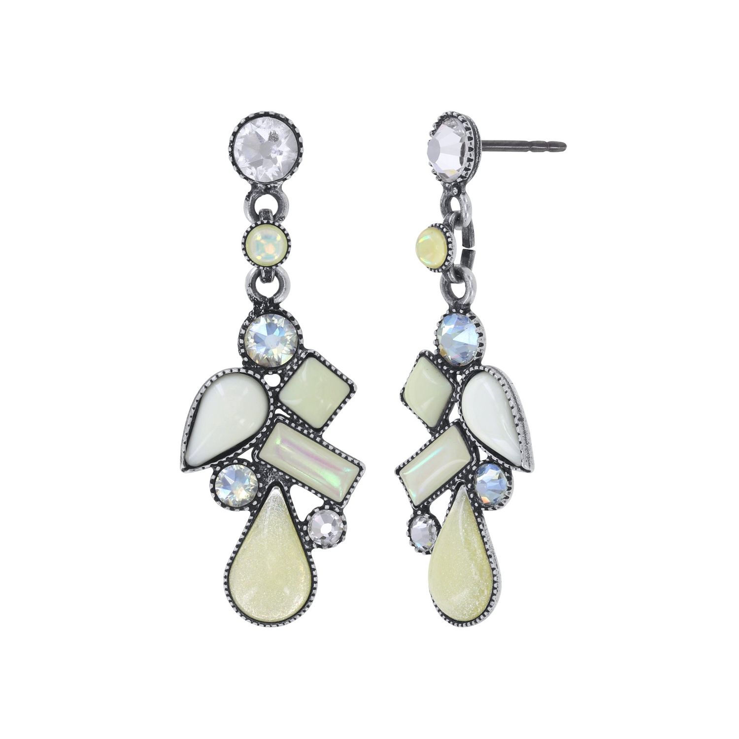 Konplott Ohrstecker baumelnd "Afternoon Bling" white