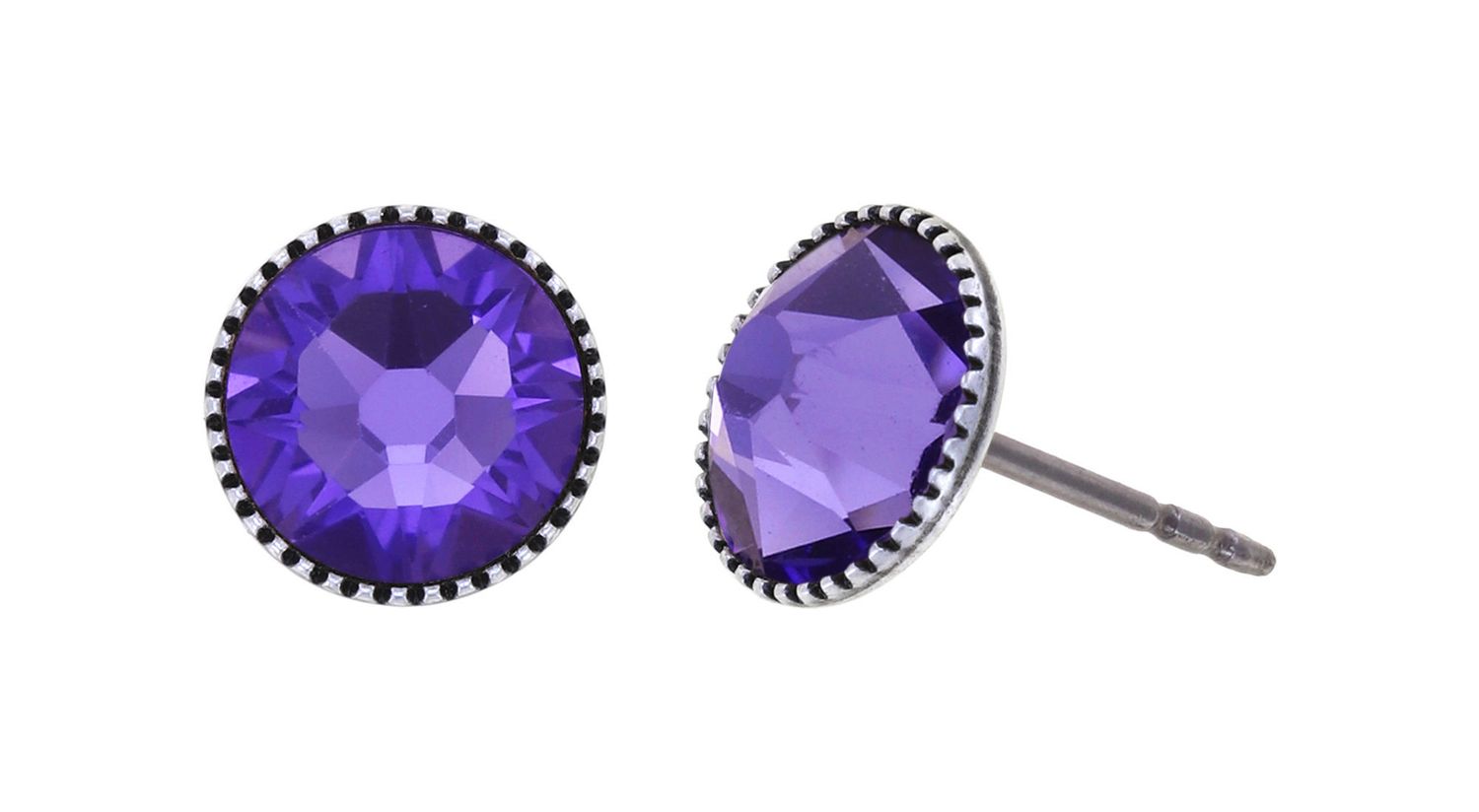 Konplott Ohrringe "Black Jack" lila tanzanite