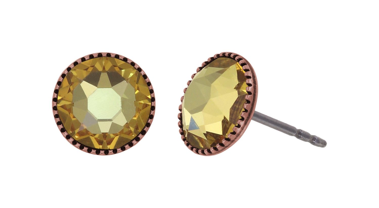 Konplott Ohrstecker "Black Jack" gelb golden topaz