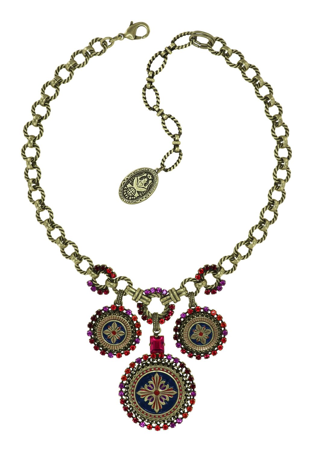 Konplott Kette "Medallion Glam" red