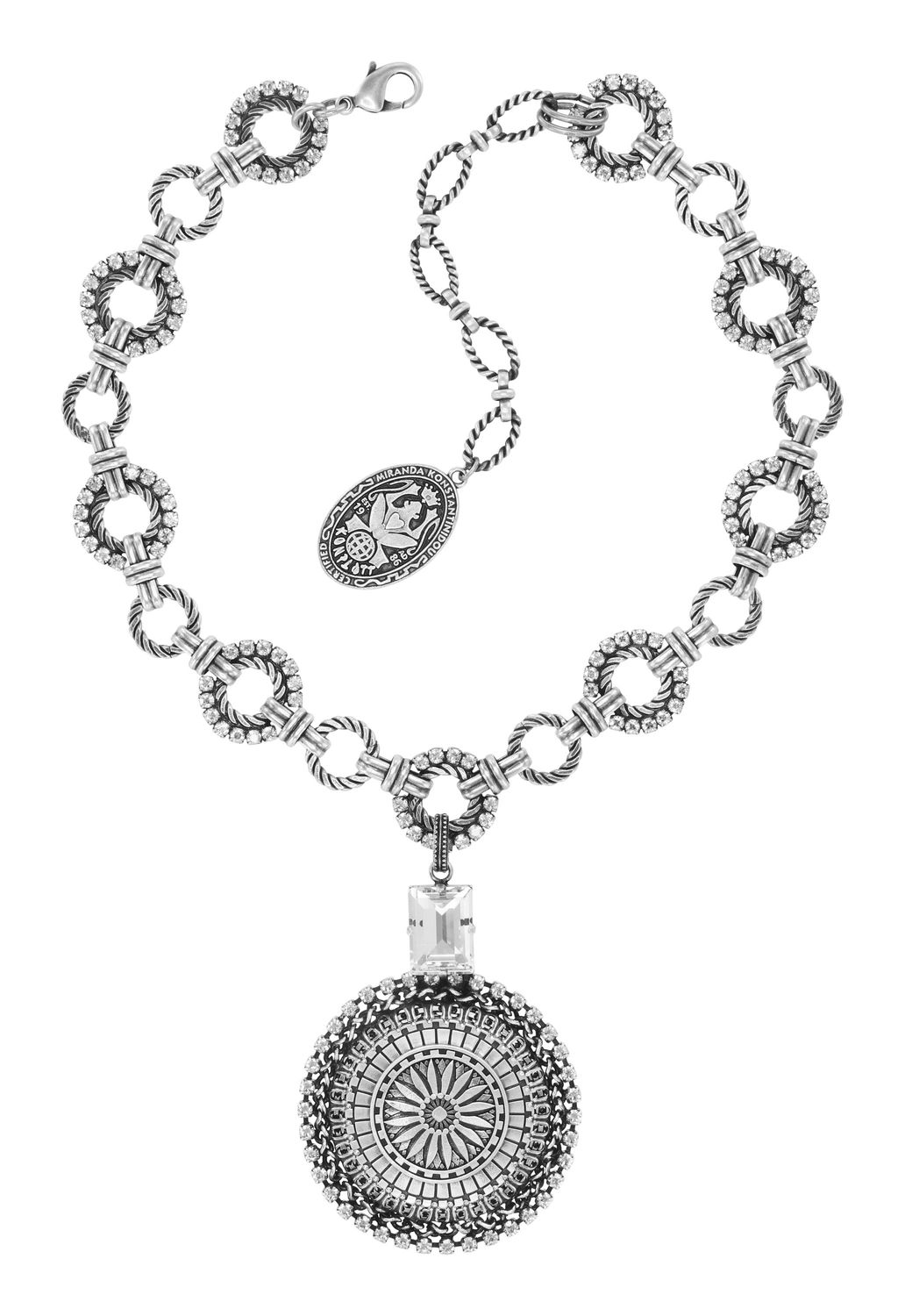 Konplott Collier "Medallion Glam" white