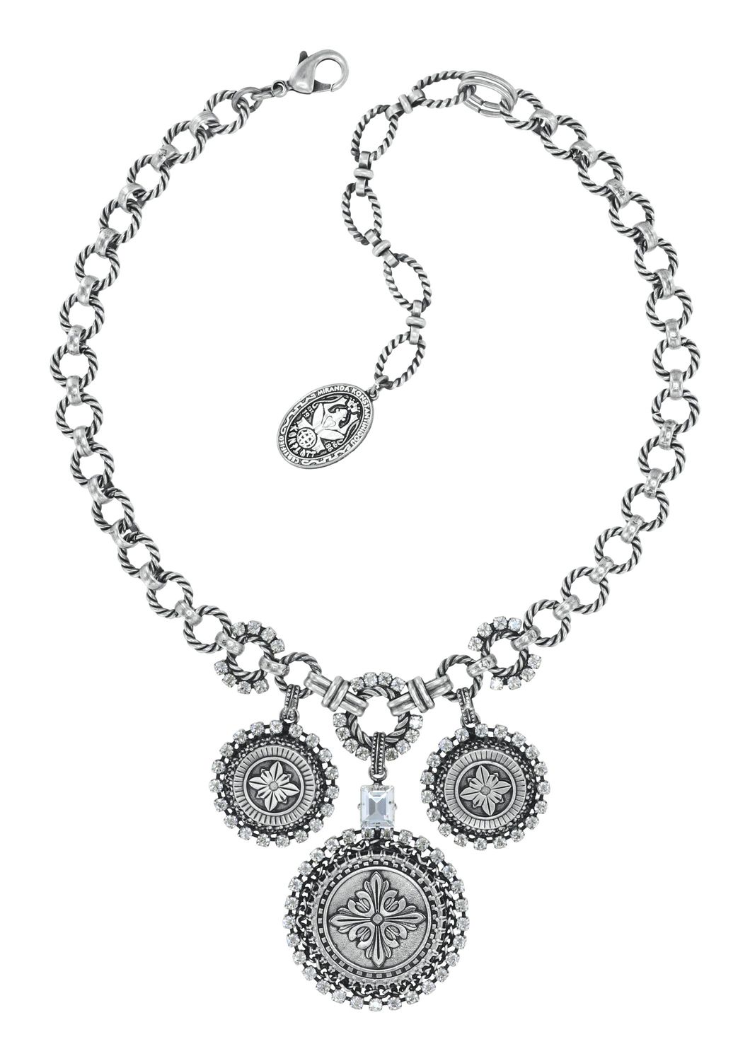 Konplott Kette "Medallion Glam" white