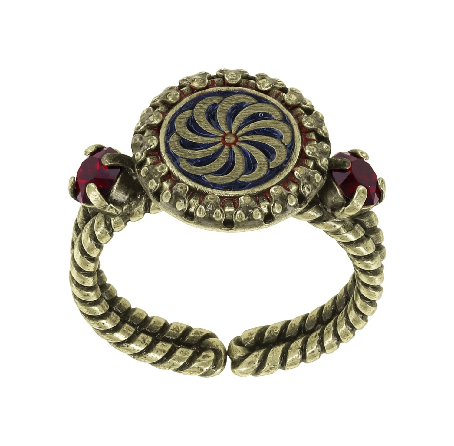 Konplott Ring "Medallion Glam" red