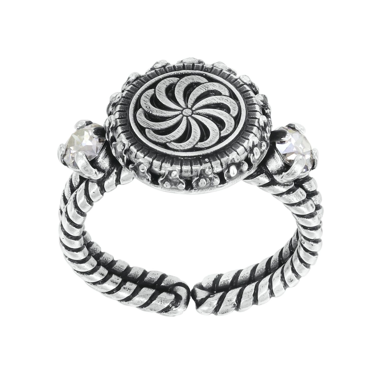 Konplott Ring "Medallion Glam" white