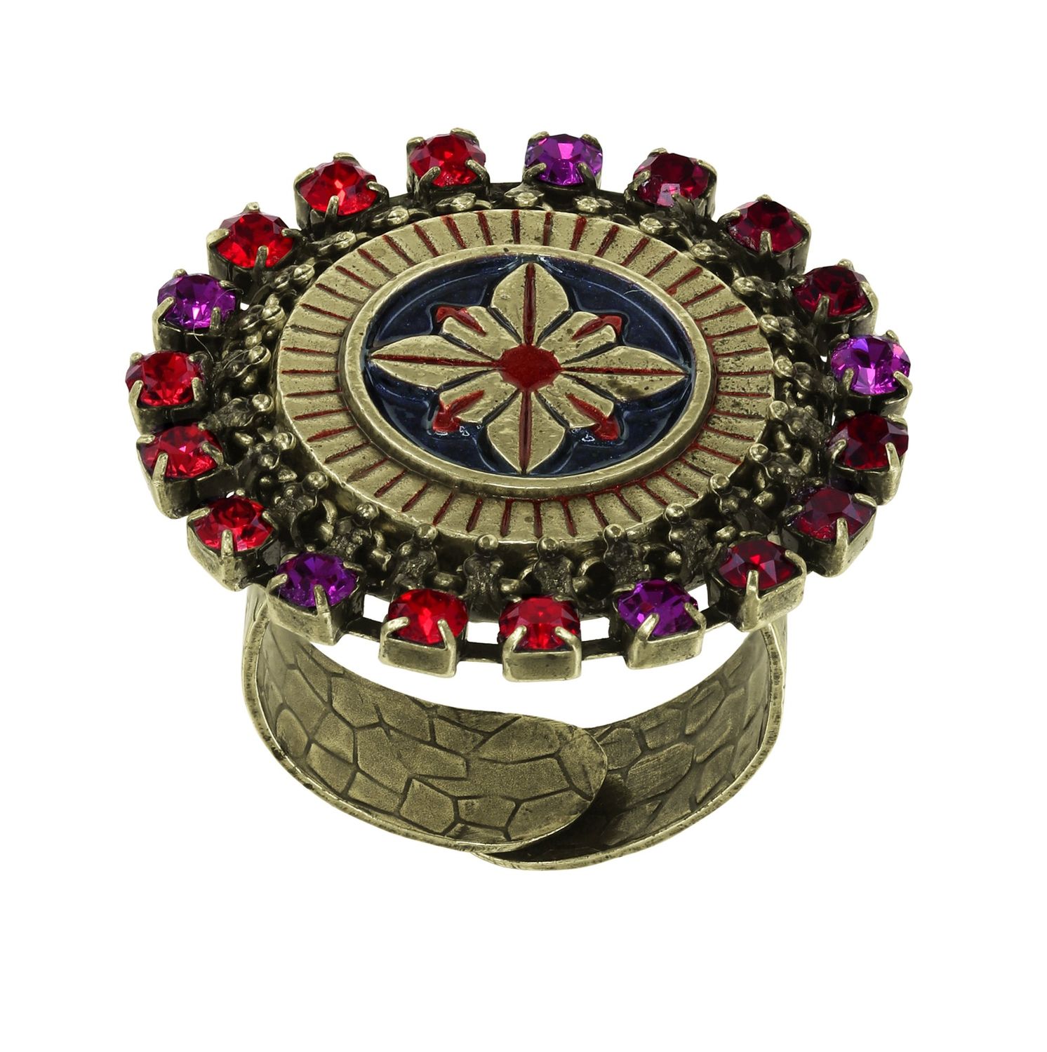 Konplott Ring "Medallion Glam" red