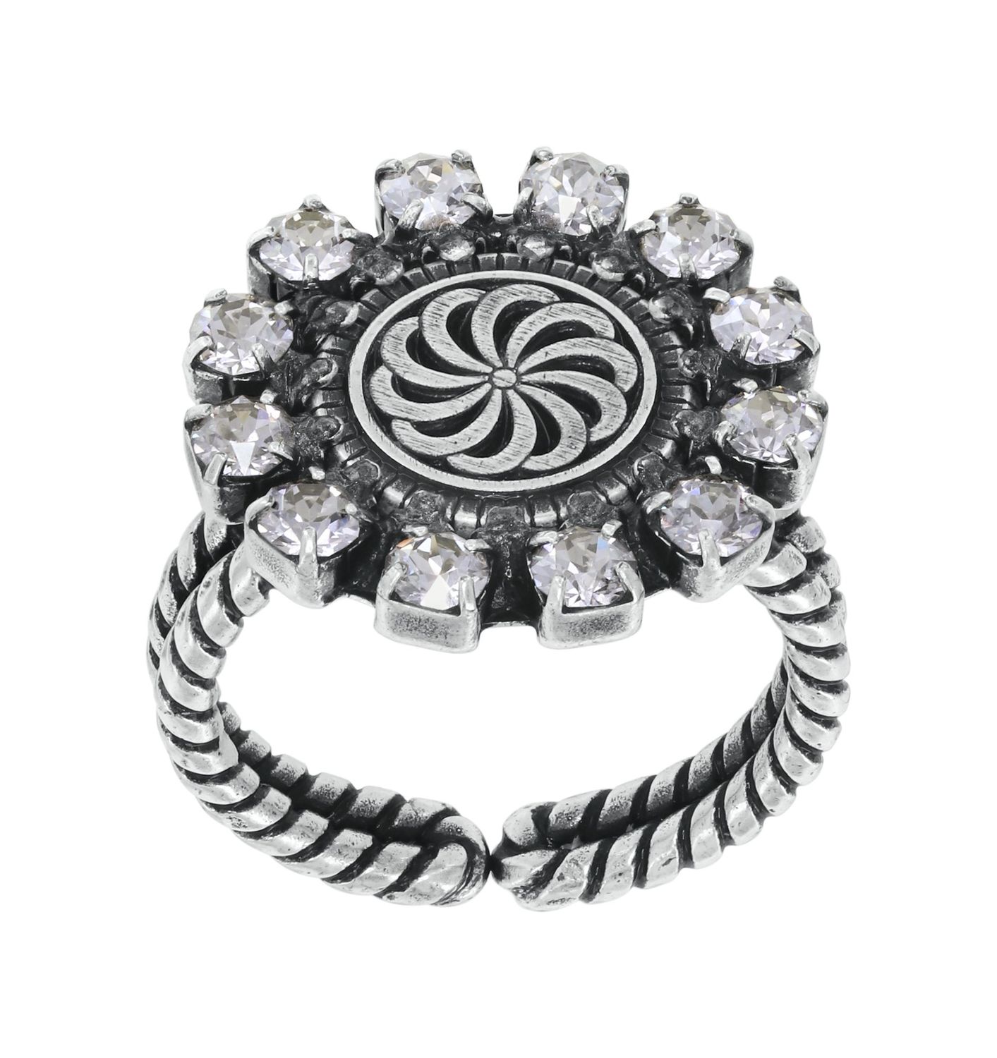 Konplott Ring "Medallion Glam" white
