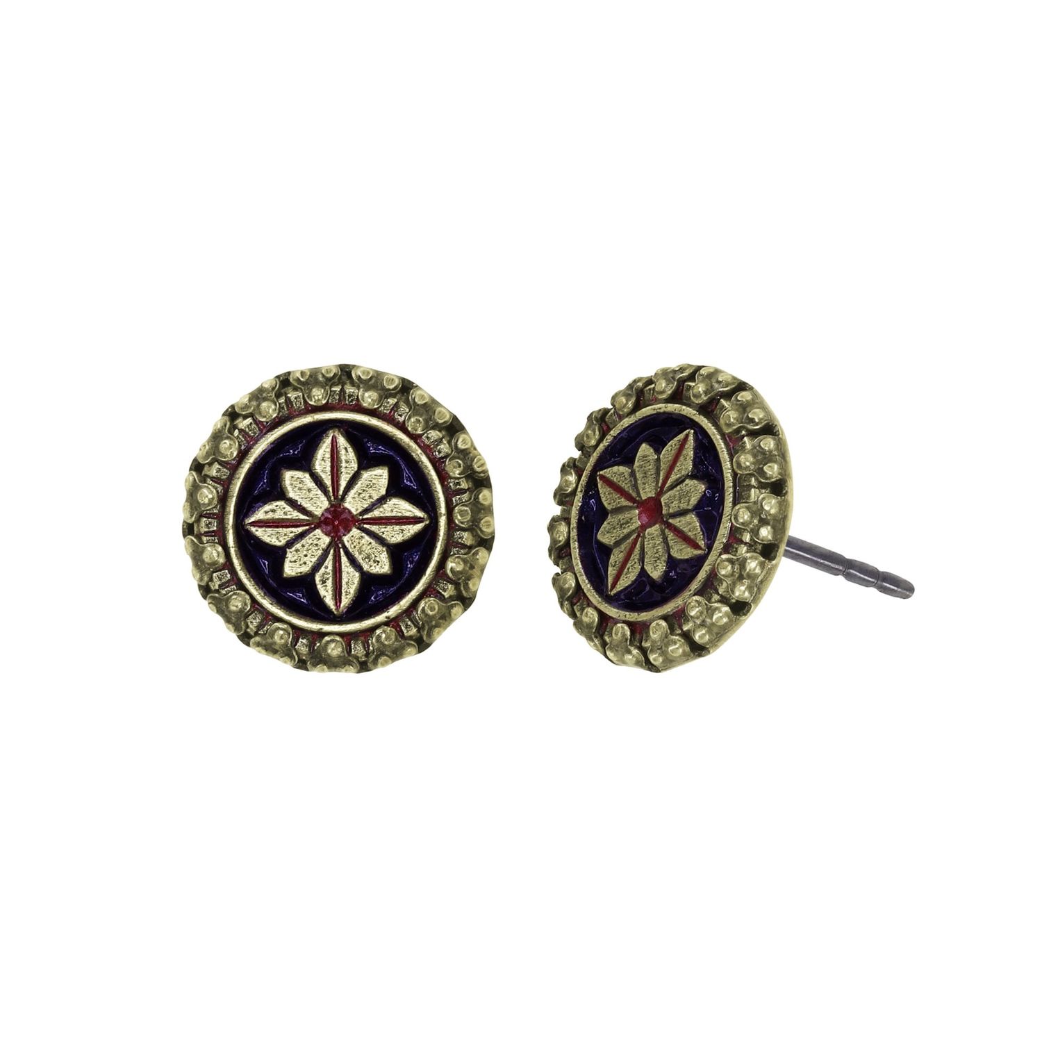Konplott Ohrstecker "Medallion Glam" red
