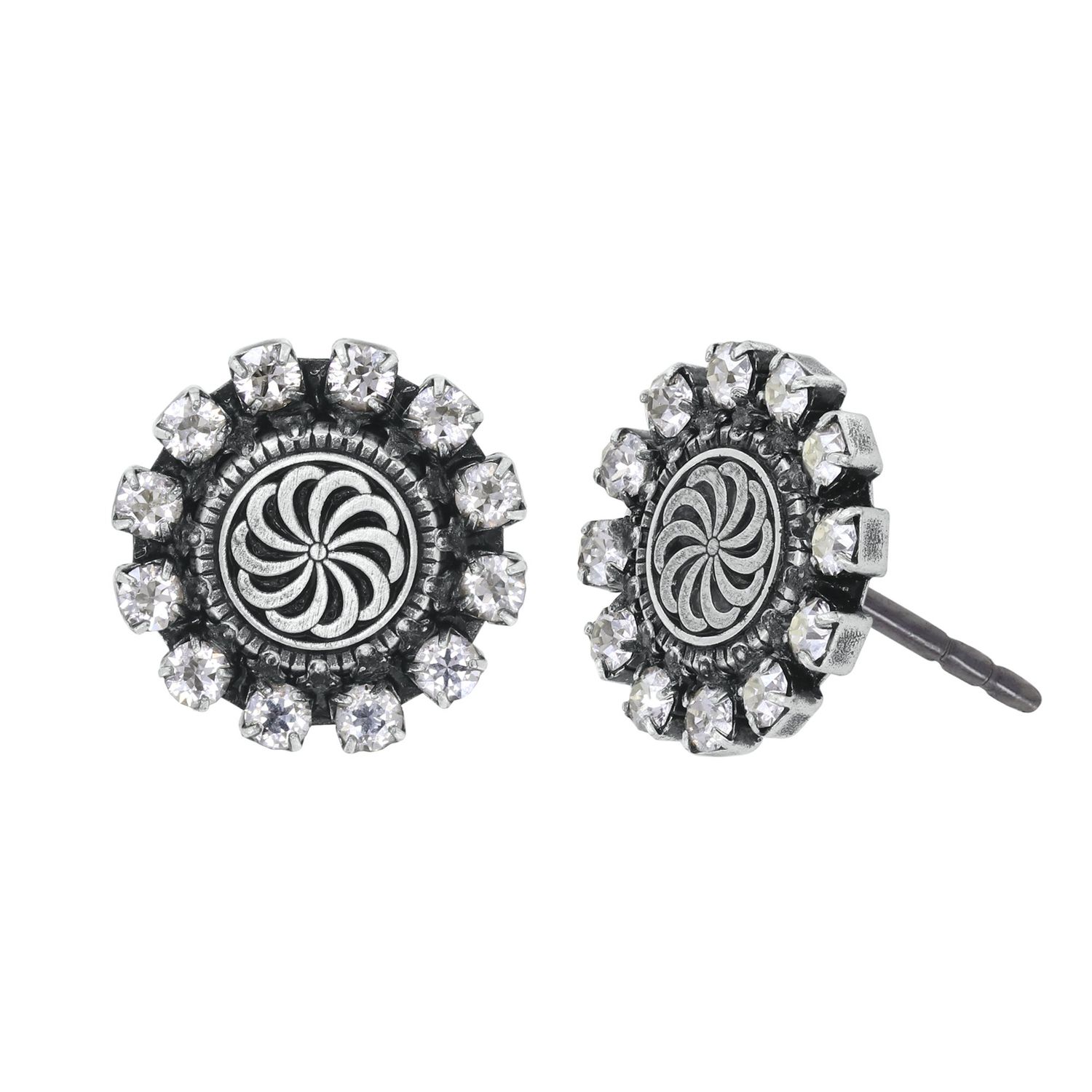 Konplott Ohrstecker "Medallion Glam" white