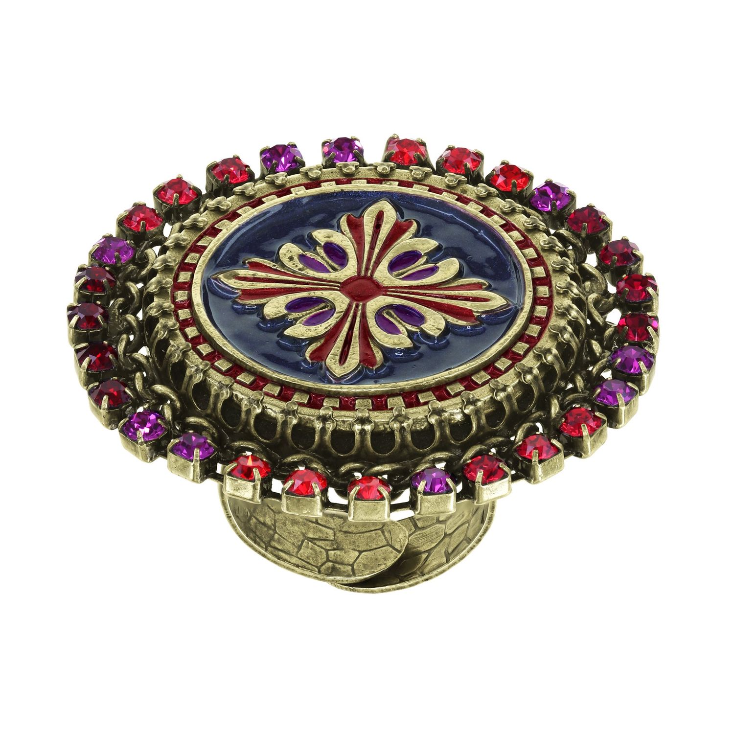 Konplott Ring "Medallion Glam" red
