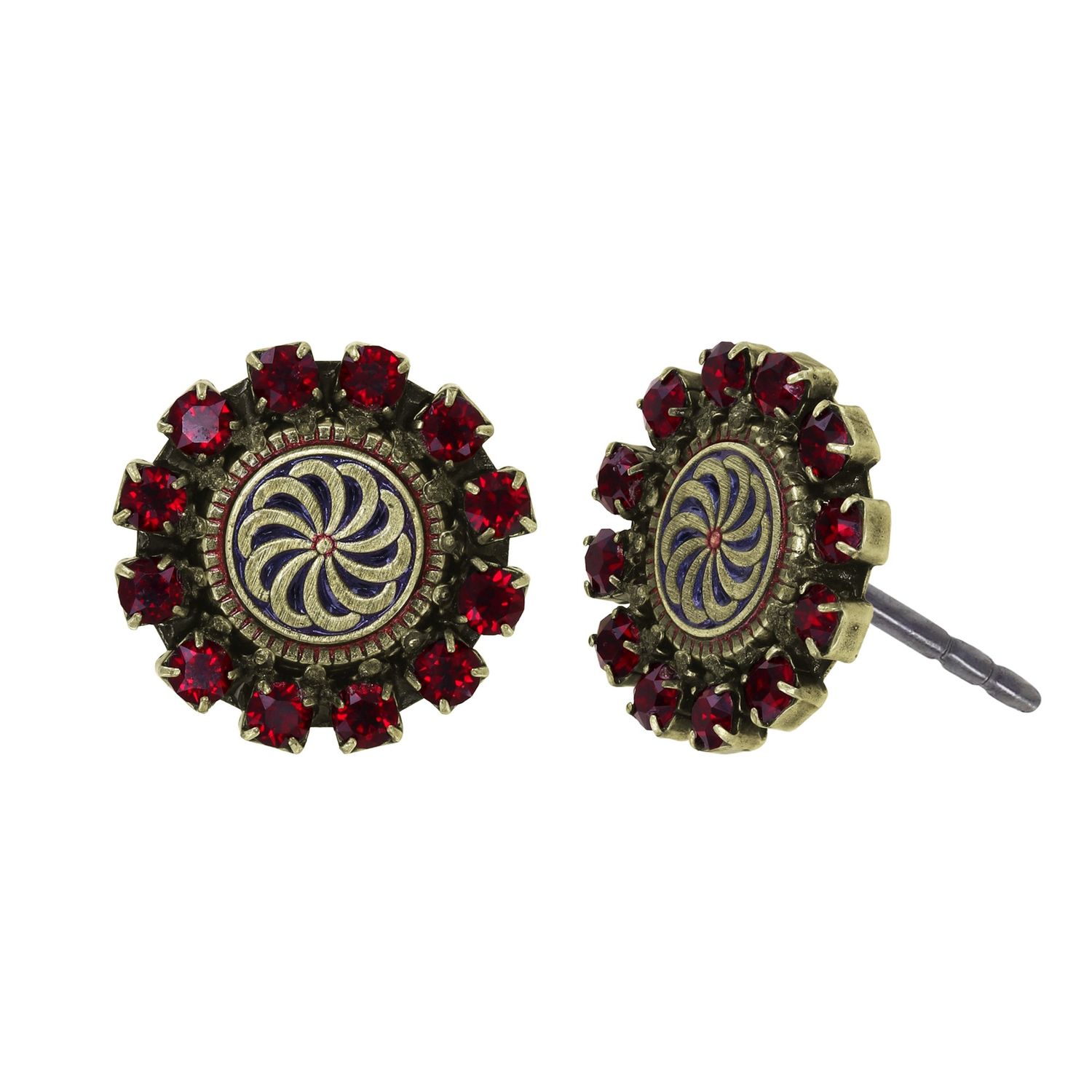 Konplott Ohrstecker "Medallion Glam" red